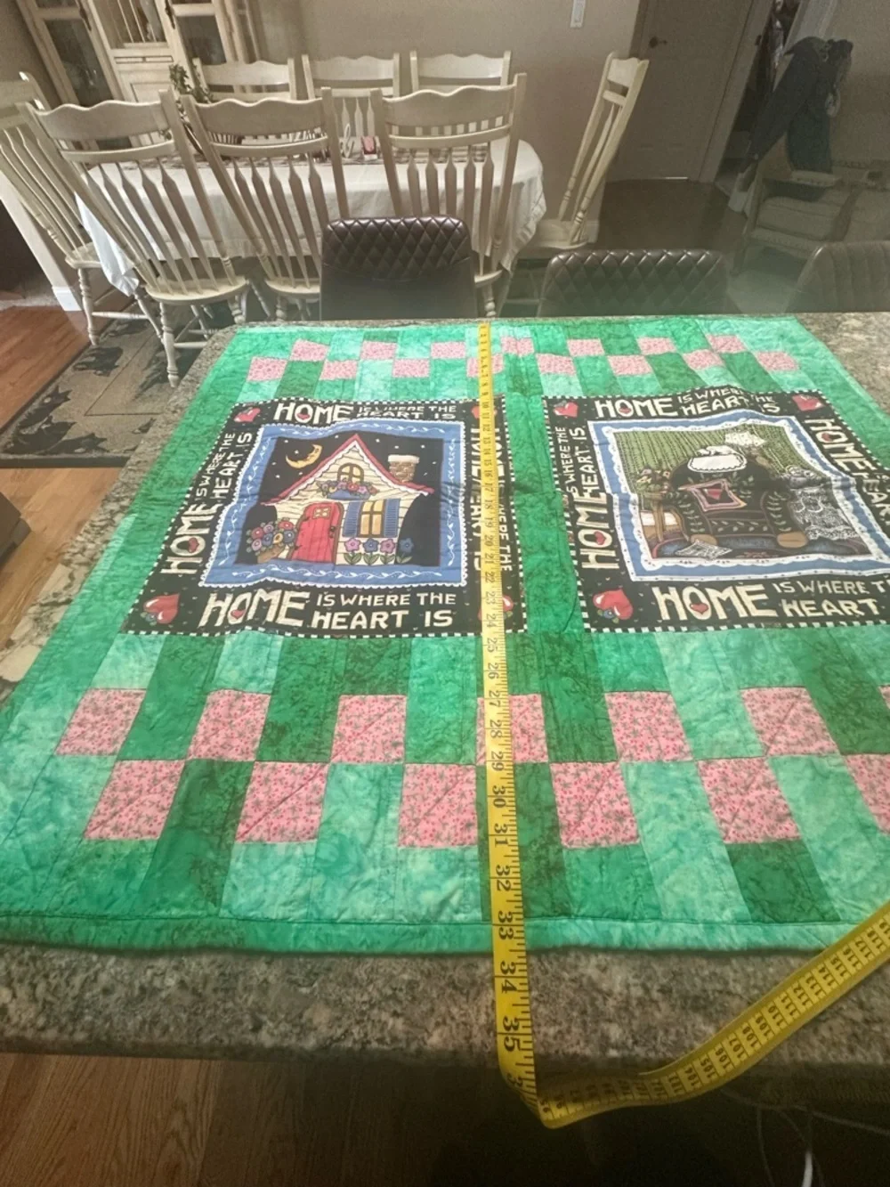 Mary Engelbreit Green, Yellow, Pink Patchwork Storybook Quilt